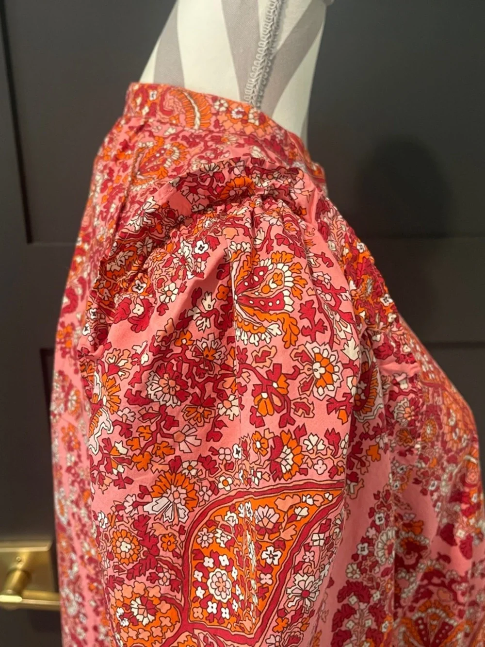 J.Crew Paisley Ruffle Cotton Blouse Size L